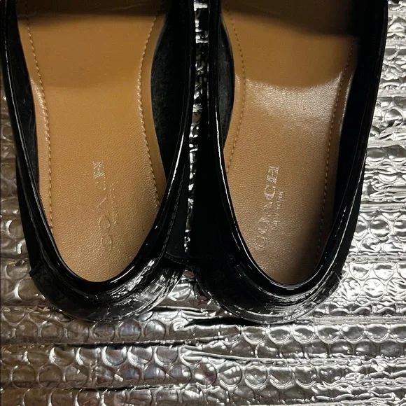 Coach Black Loafers with Silver Emblem - Picture 6 of 16